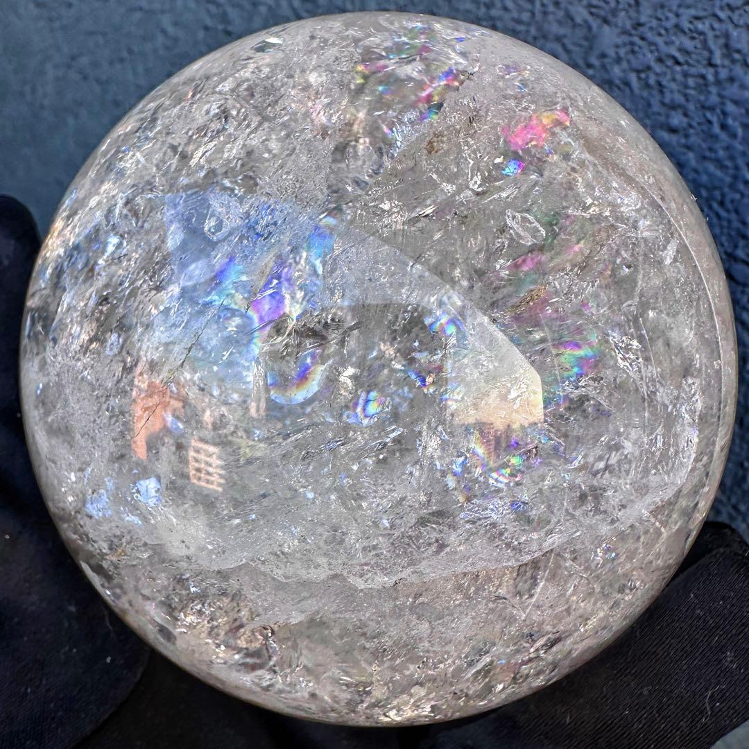 爆レア❗️アゼツライト☆レインボー☆ヒマラヤ水晶 丸玉☆虹☆パワー浄化A1567