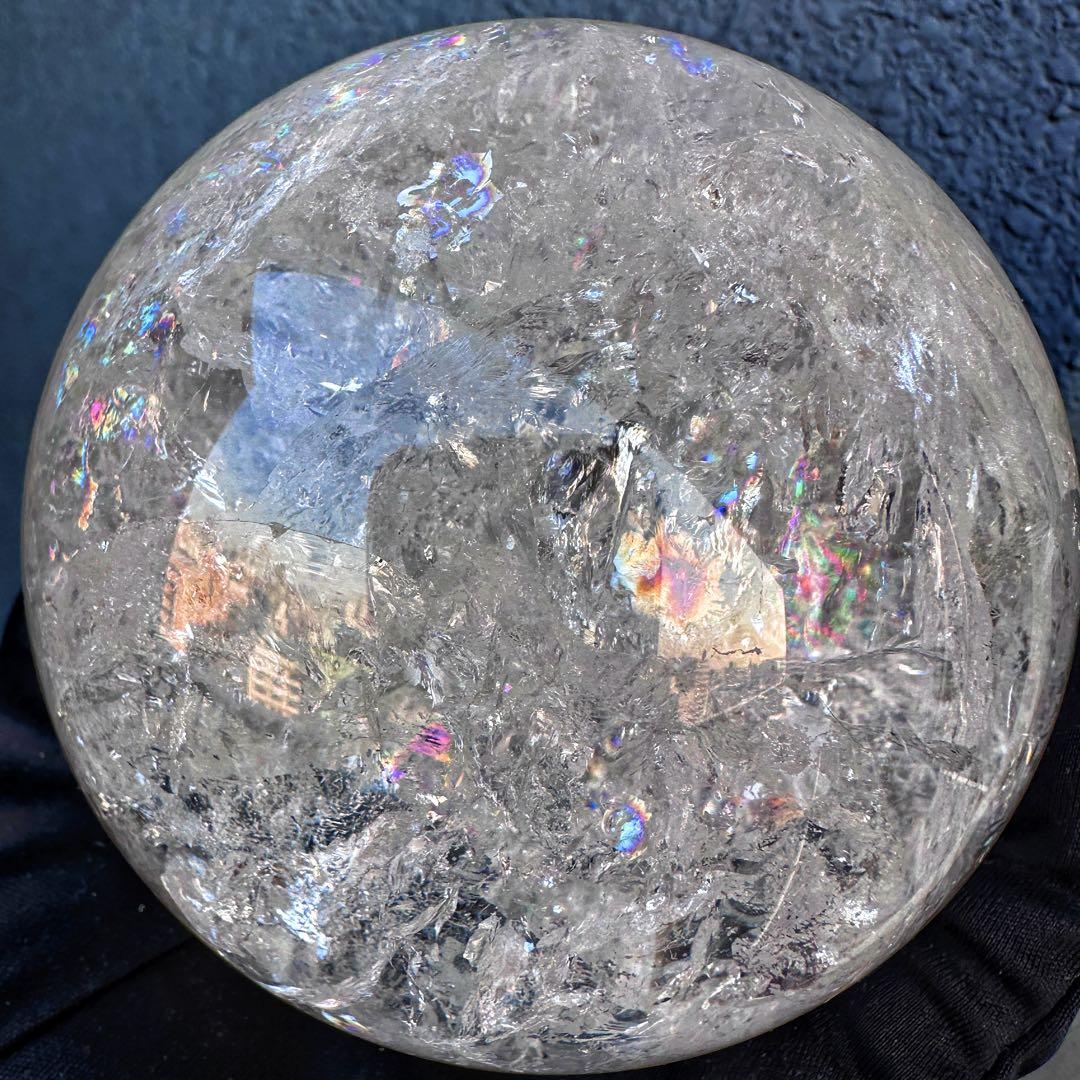 爆レア❗️アゼツライト☆レインボー☆ヒマラヤ水晶 丸玉☆虹☆パワー浄化A1567