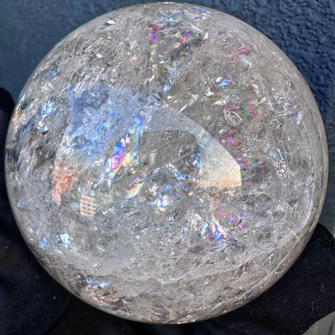 爆レア❗️アゼツライト☆レインボー☆ヒマラヤ水晶 丸玉☆虹☆パワー浄化A1567