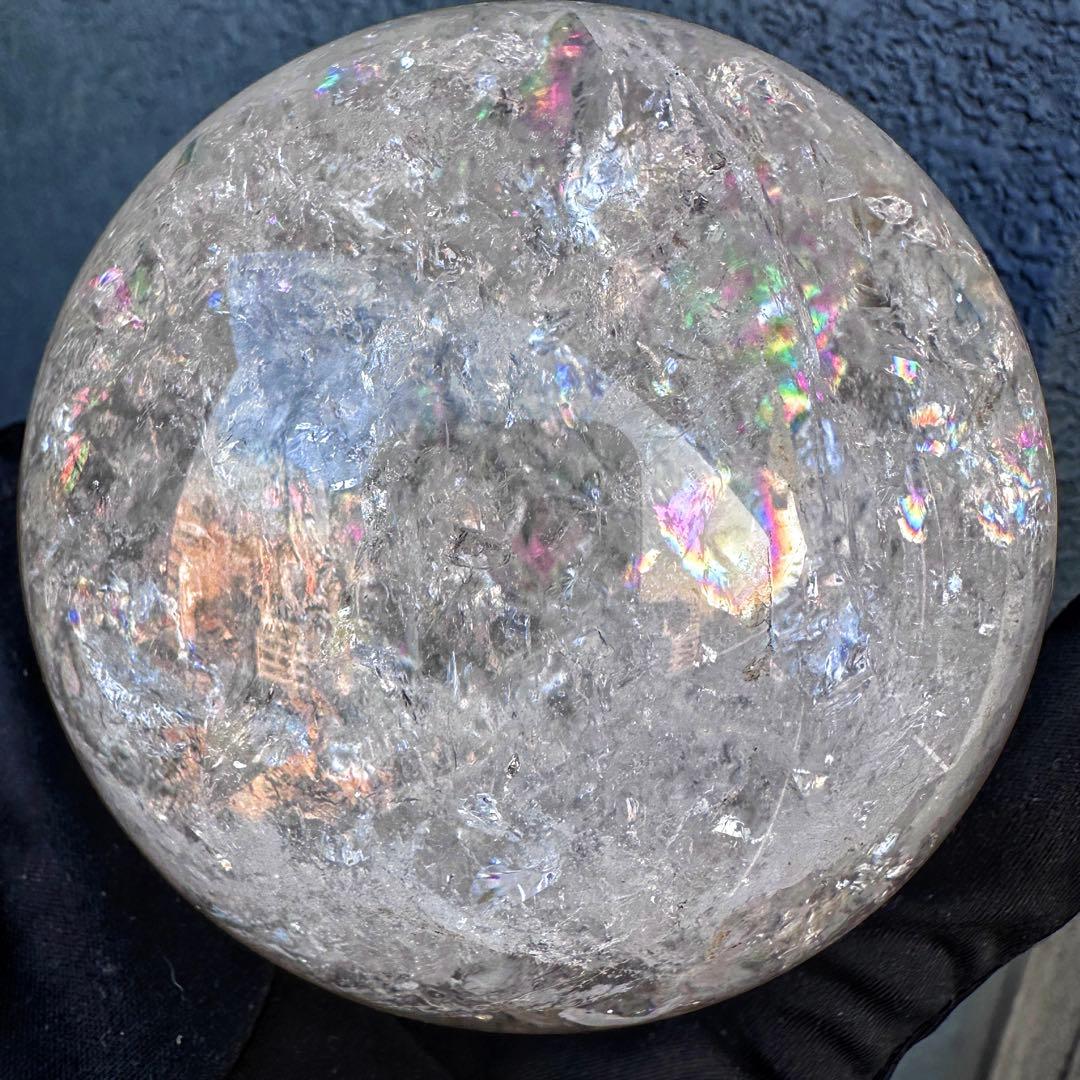 爆レア❗️アゼツライト☆レインボー☆ヒマラヤ水晶 丸玉☆虹☆パワー浄化A1567