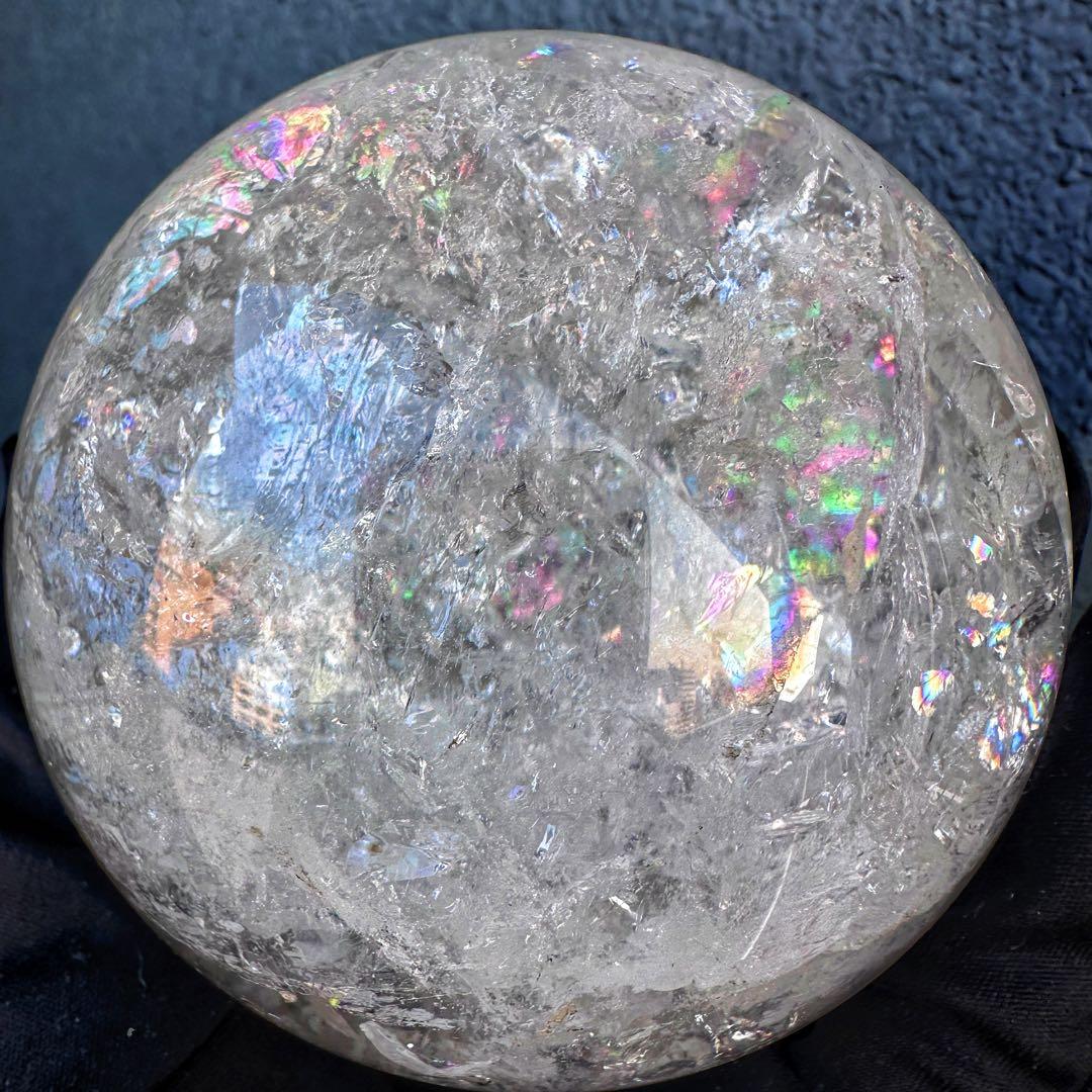 爆レア❗️アゼツライト☆レインボー☆ヒマラヤ水晶 丸玉☆虹☆パワー浄化A1567