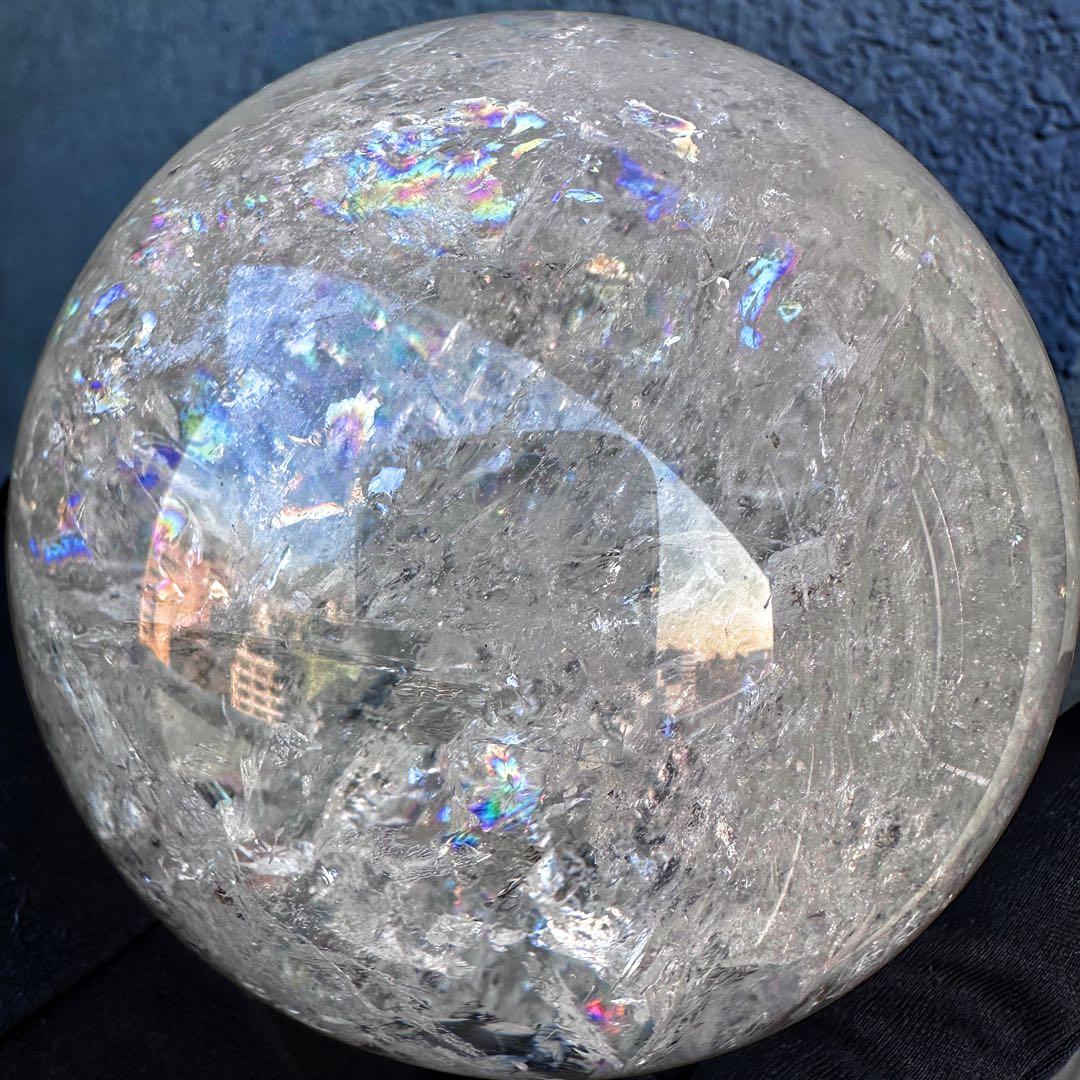 爆レア❗️アゼツライト☆レインボー☆ヒマラヤ水晶 丸玉☆虹☆パワー浄化A1567