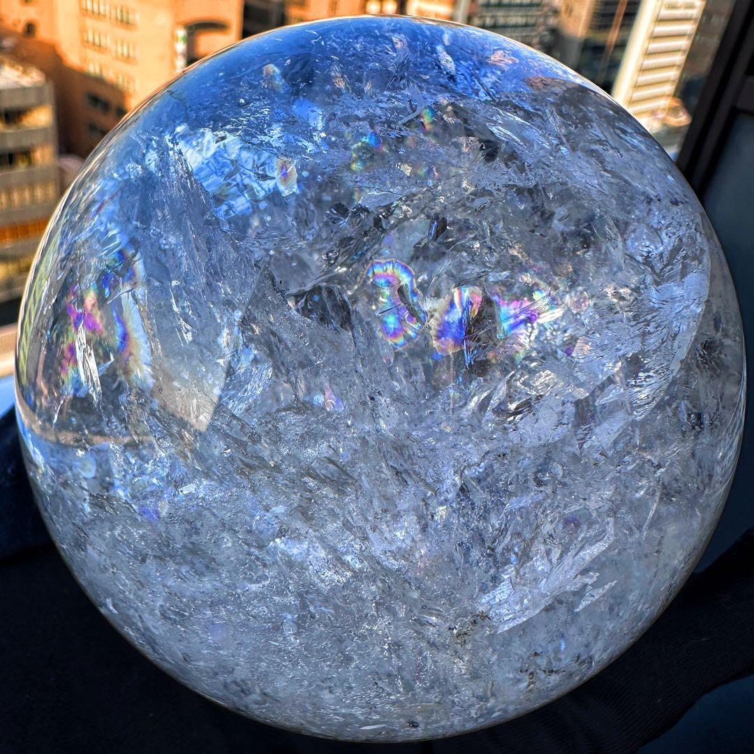 爆レア❗️アゼツライト☆レインボー☆ヒマラヤ水晶 丸玉☆虹☆パワー浄化A1567