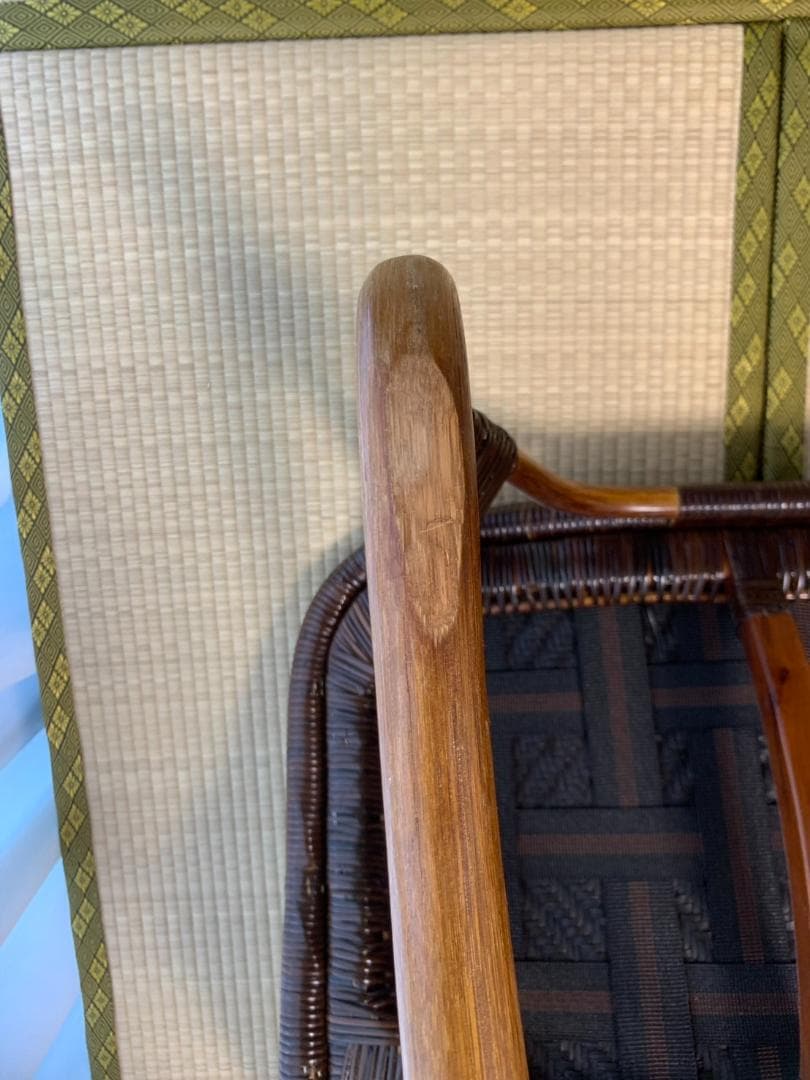 美品ラタン手編みカウチソファ