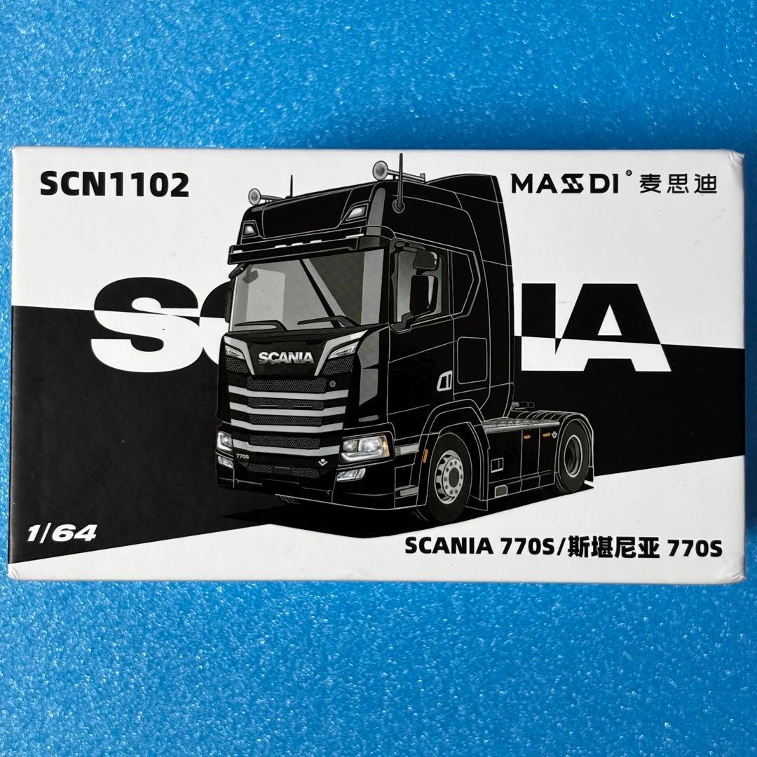 1/64 マスディ　スカニア　トラック　トレーラーヘッド　ミニカー　ブラック　黒