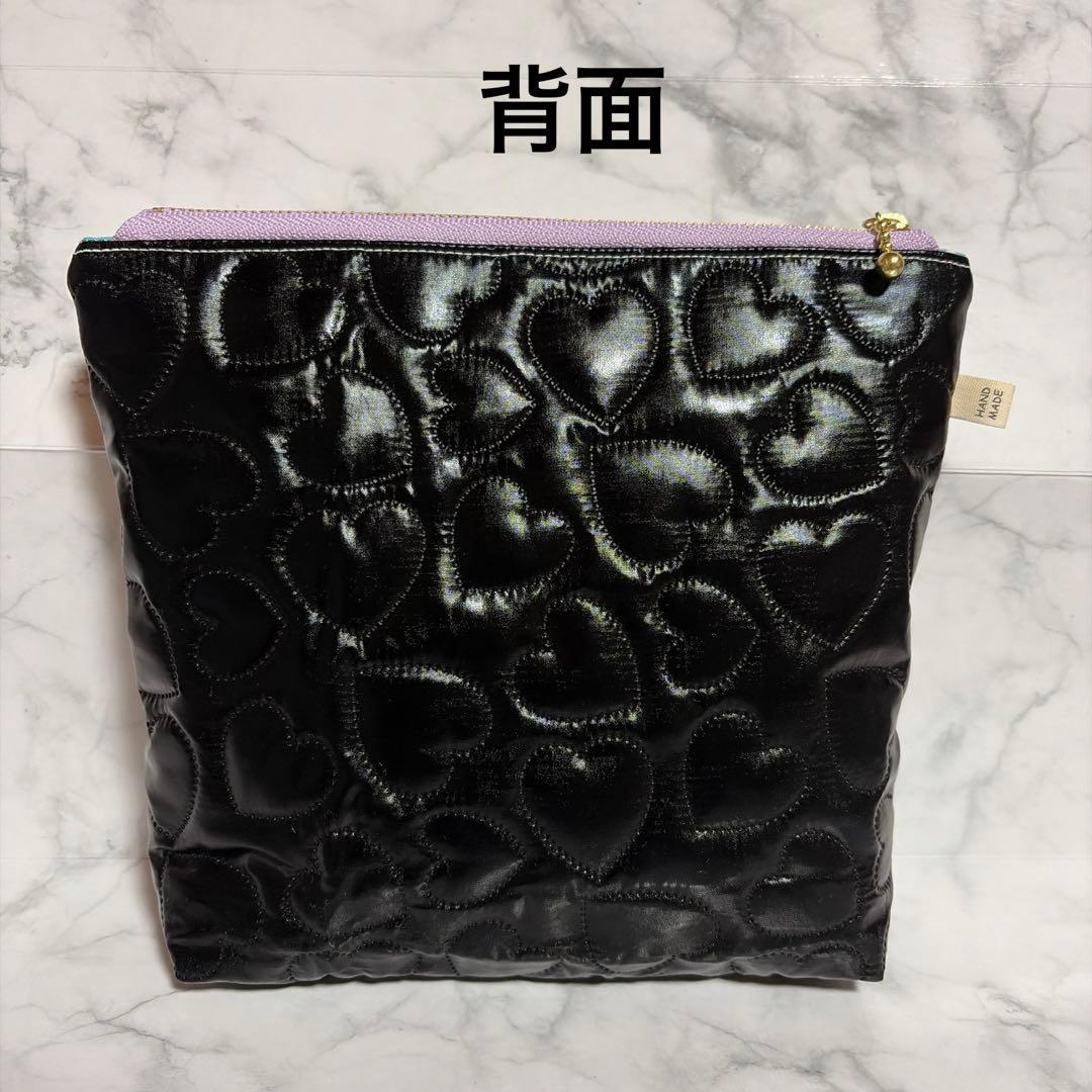 2836✨BIGシリーズ✨にゃんこフェイス❤︎ マチありポーチ　三毛　ハンドメイド