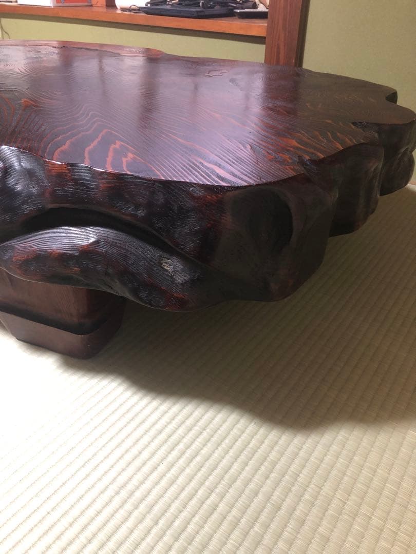 原木一枚板の座卓　引取り限定