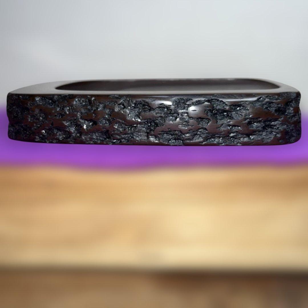 ⭕️赤間硯　野面硯　名工　日枝敏夫　３代目　玉峯　六寸大　大型　シャープな品