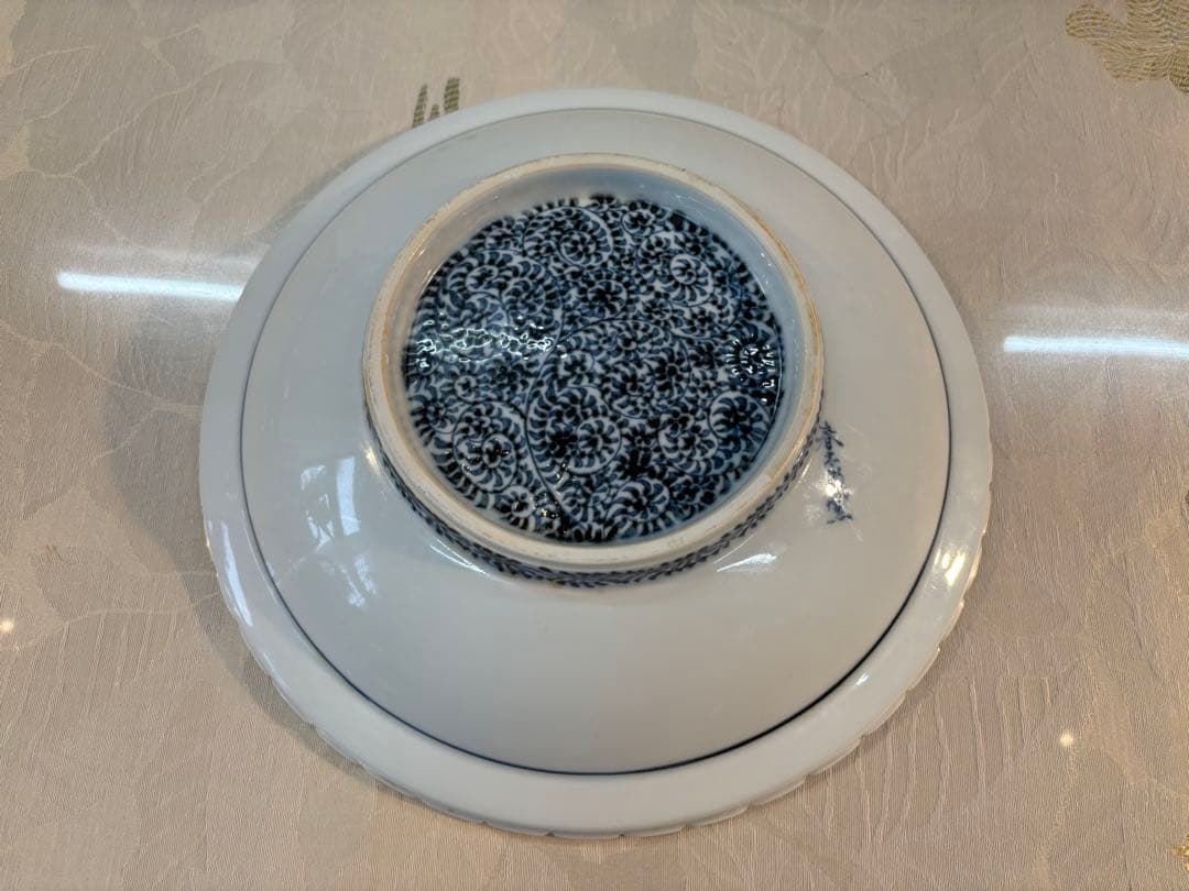 染め付けタコ唐草大鉢