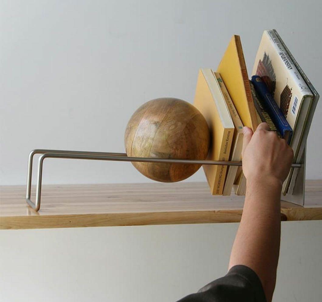 スロープブックエンド シルバー