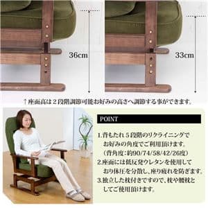 高座椅子 約幅62cm グリーン 360度 回転式 折りたたみ式 5段階