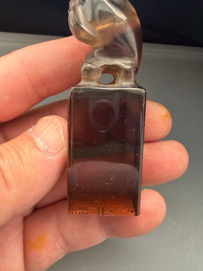 【中国美術】篆刻 印材 2点 獅子・瑞獣彫刻 寿山石 瑪瑙 書道具