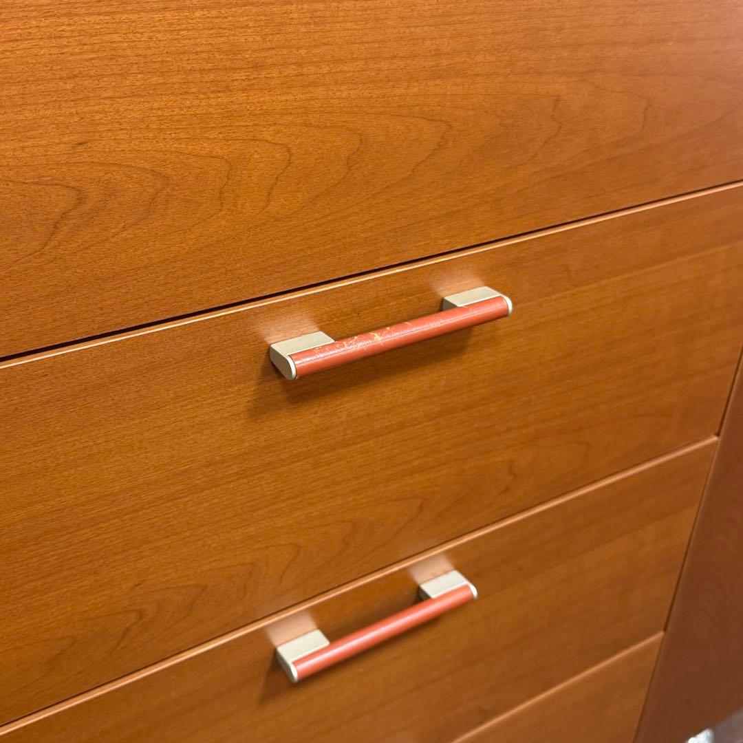 H21K49 北欧スタイル チェリー材 サイドボード スチール脚