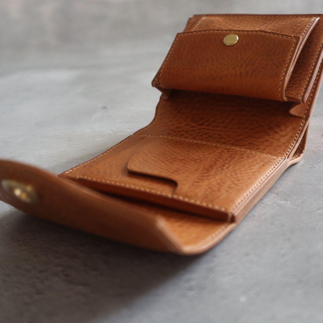 【即納可能】オコシ金具の三つ折り財布　Rondine　イタリアンレザー