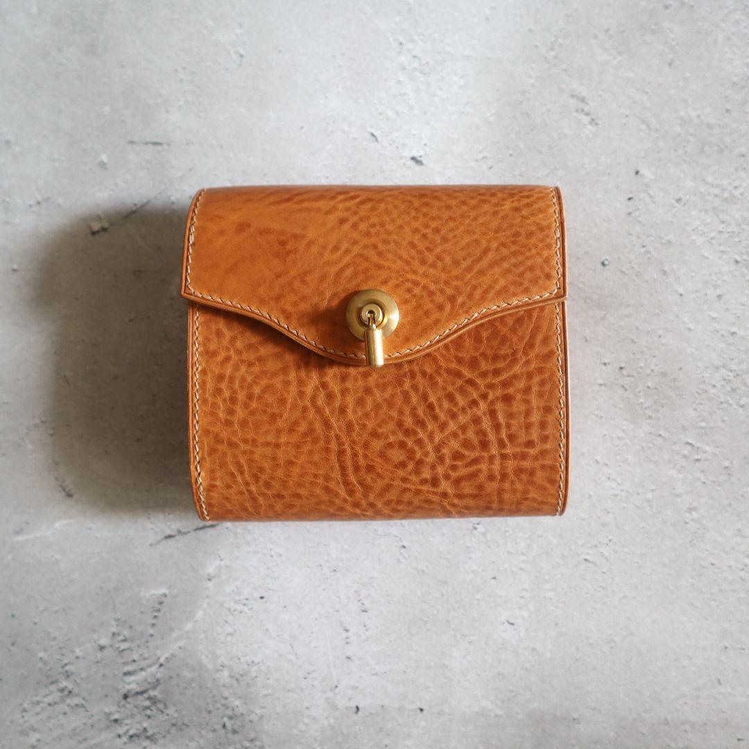 【即納可能】オコシ金具の三つ折り財布　Rondine　イタリアンレザー
