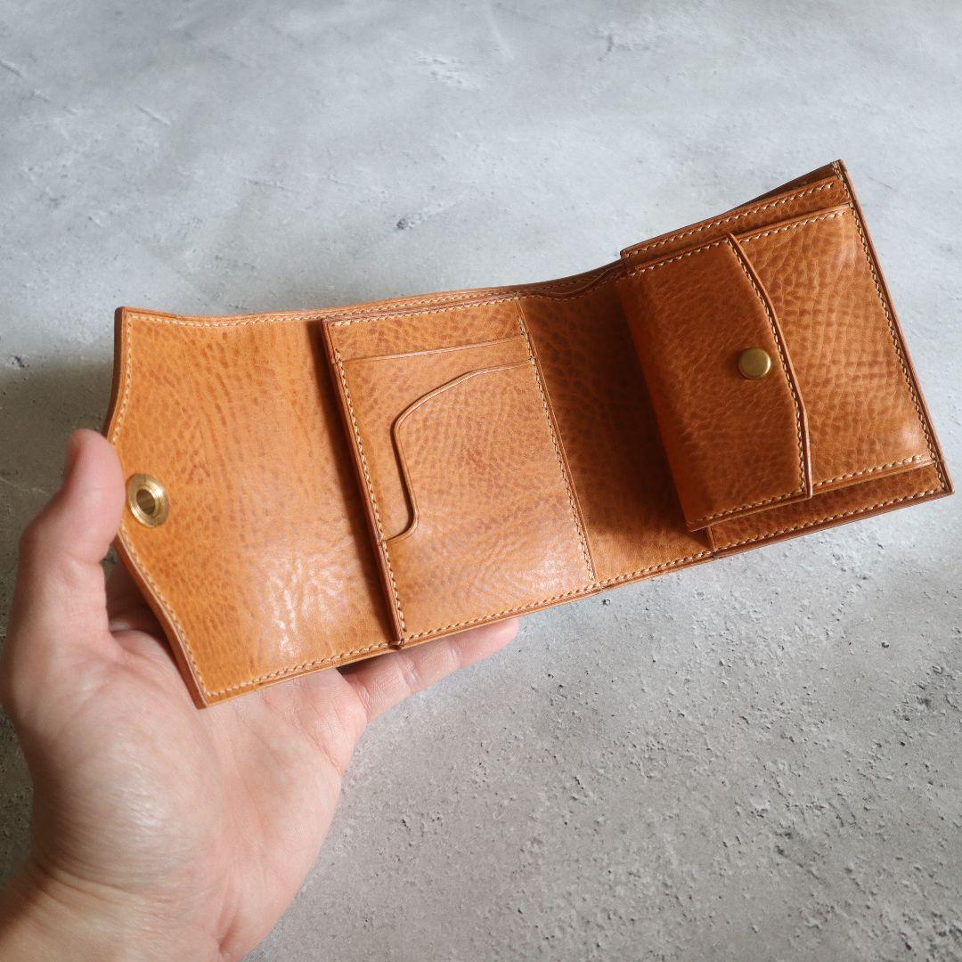 【即納可能】オコシ金具の三つ折り財布　Rondine　イタリアンレザー