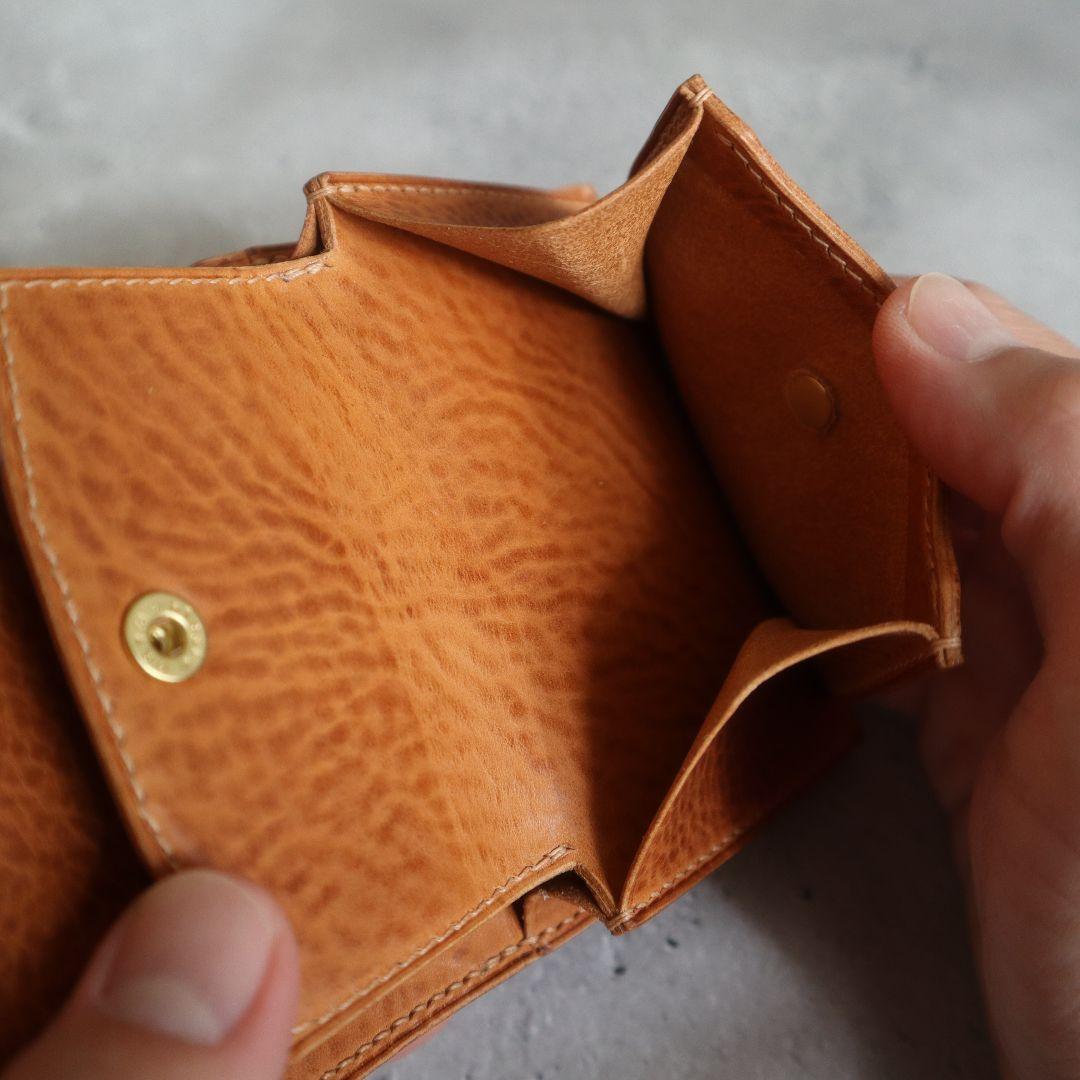 【即納可能】オコシ金具の三つ折り財布　Rondine　イタリアンレザー