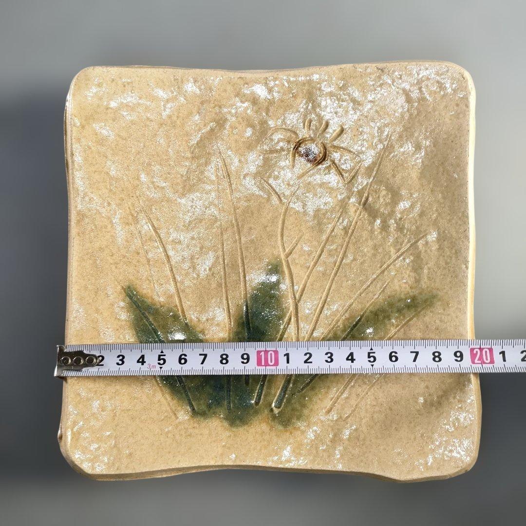 A1367-5/北大路魯山人/祥山 造/美食道楽黄瀬戸あやめ文四方皿5客/共箱/