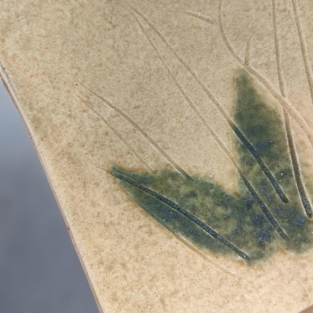 A1367-5/北大路魯山人/祥山 造/美食道楽黄瀬戸あやめ文四方皿5客/共箱/