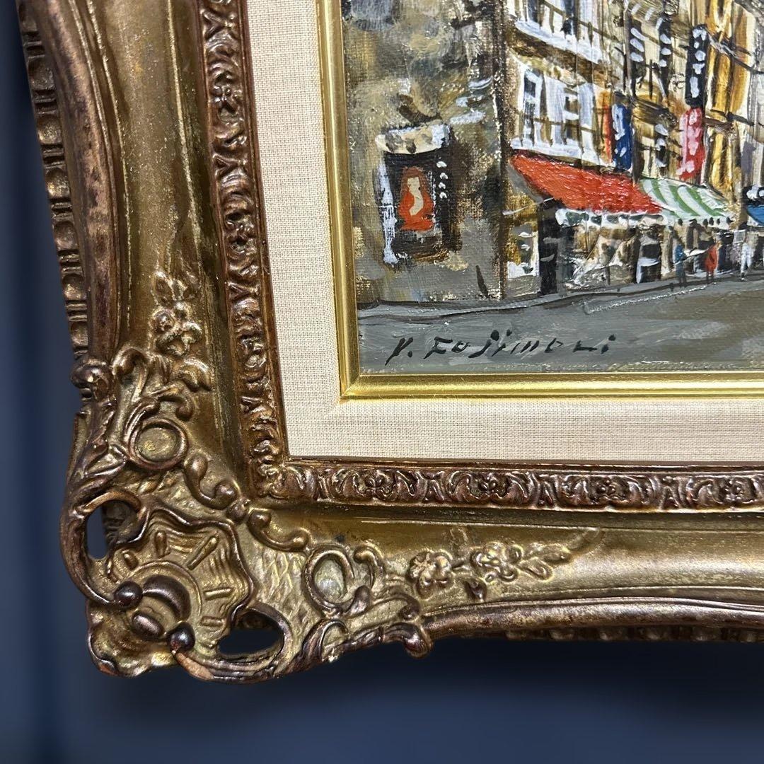 有名作家　藤森悠二　真作　肉筆　油彩　絵画モンパルナス　美術品　インテリア　価値