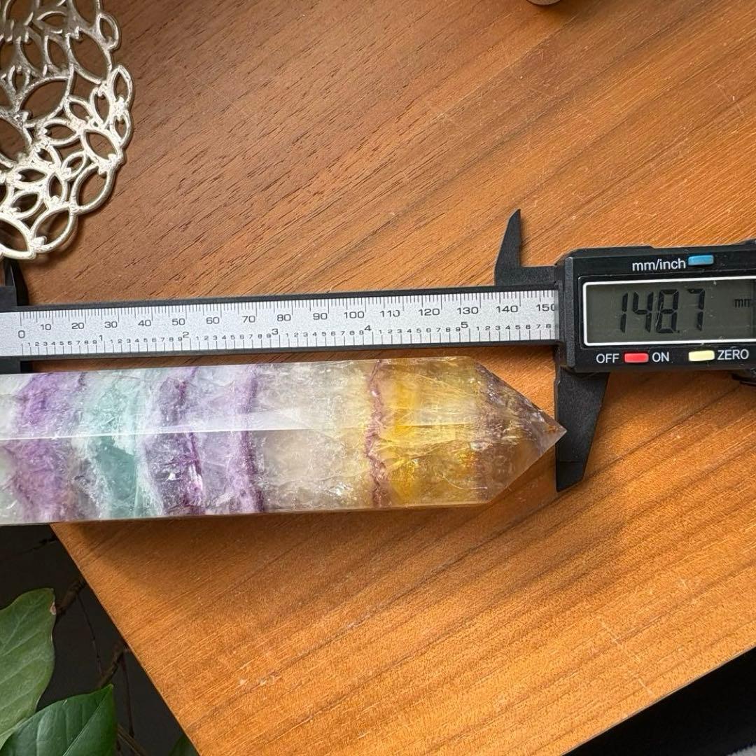 大型 天然石 レインボーフローライト タワー高さ約15センチ