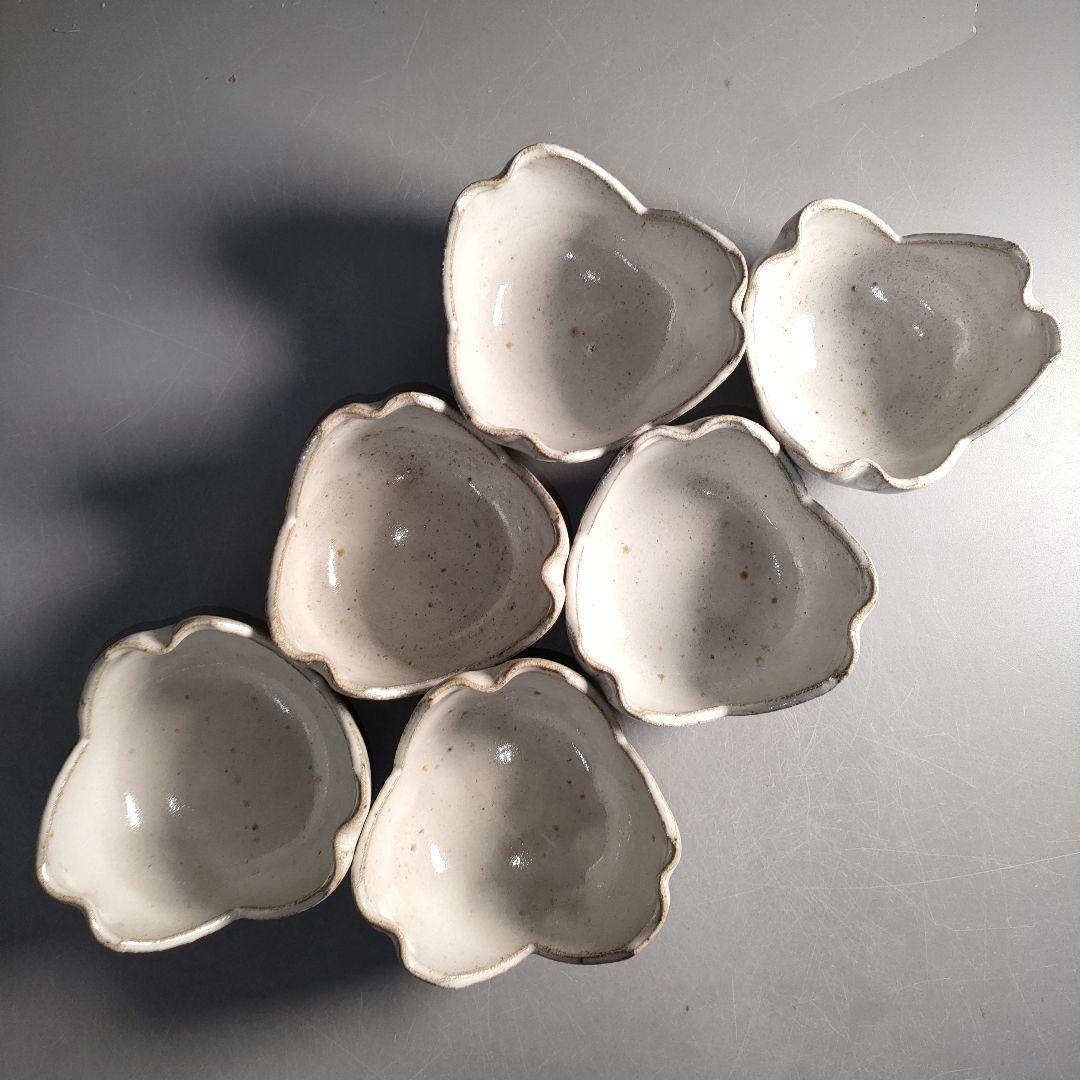 A1292-6/十三代中里太郎右衛門窯/斑唐津割山椒向付6客/共箱/懐石道具/