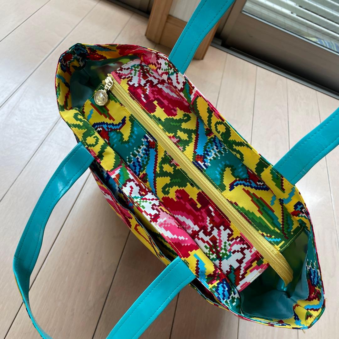 059未使用　FEILER花と鳥プリント トートバッグ