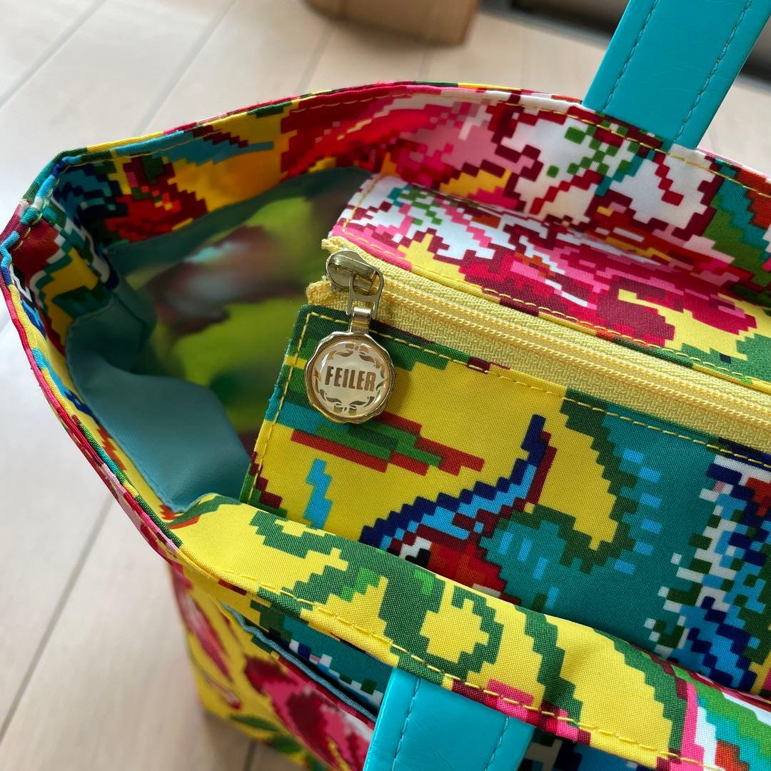 059未使用　FEILER花と鳥プリント トートバッグ