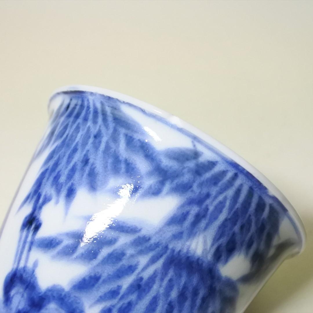 江戸中期～後期　古伊万里　染付　七賢人　大猪口　８客　骨董品　アンティーク