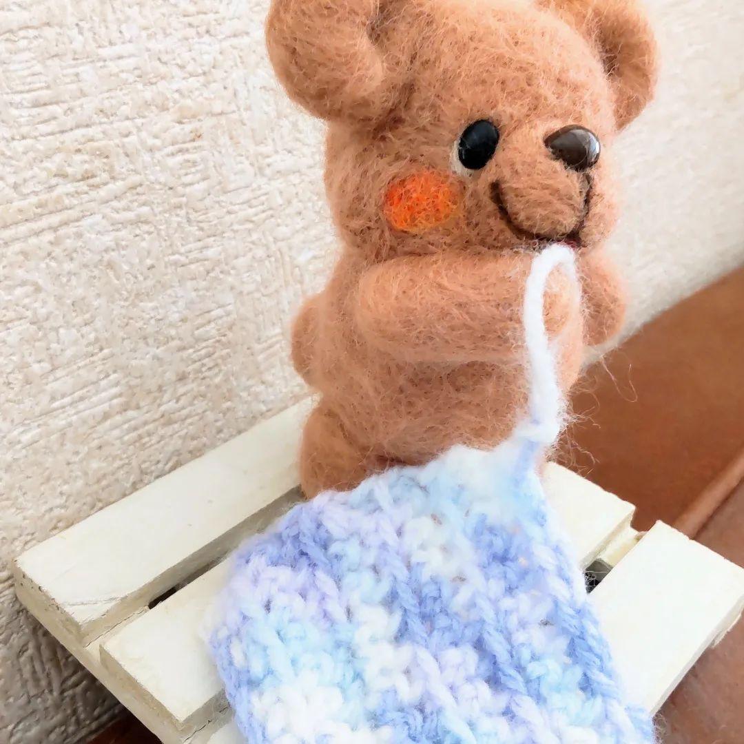 展示のみ☆mofuwako-bo もふわベア 羊毛フェルト