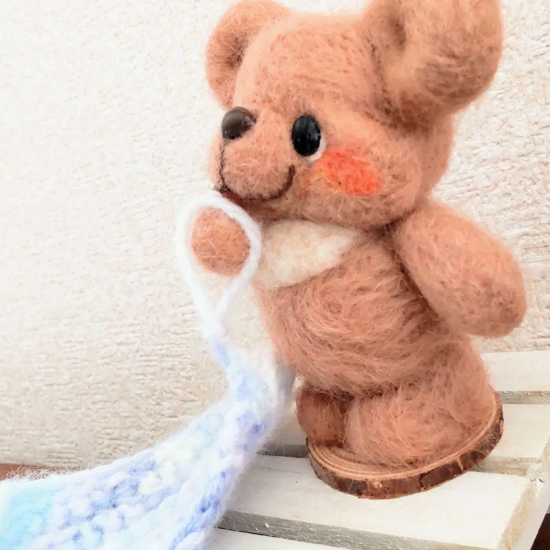 展示のみ☆mofuwako-bo もふわベア 羊毛フェルト