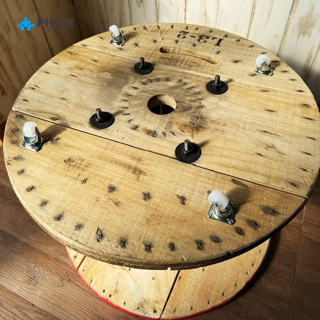 テーブル インダストリアル ケーブル ドラム ガレージ アメリカン トリコロール