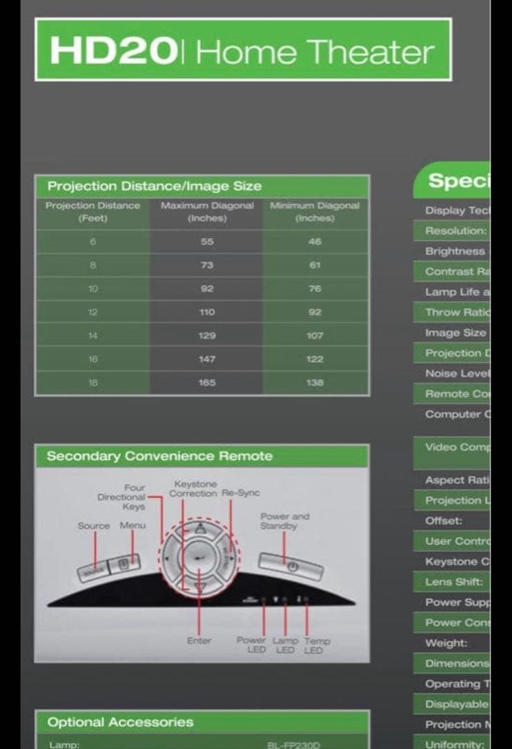 プロジェクター　本体　Optoma