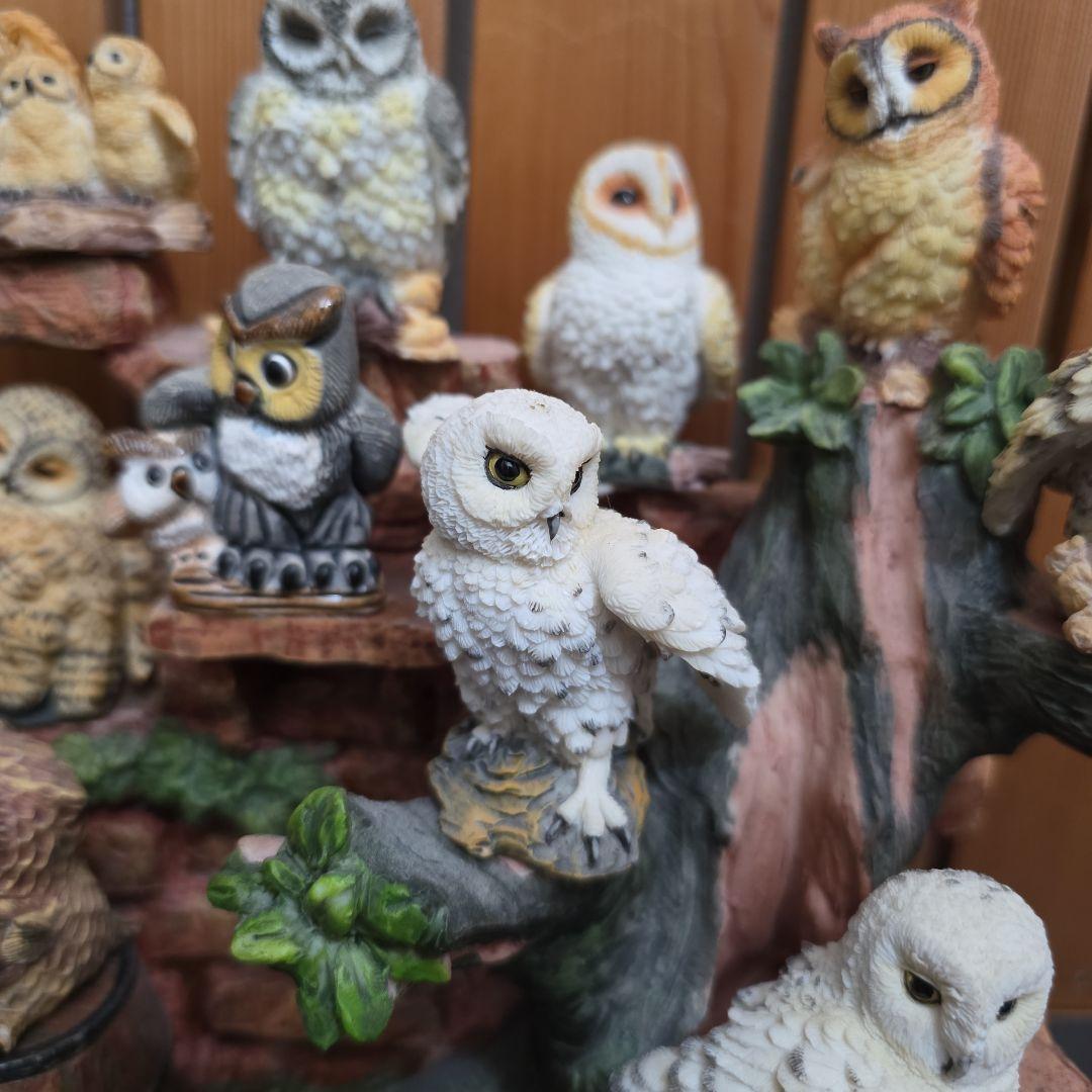 11羽　フクロウの置物 インテリア装飾品