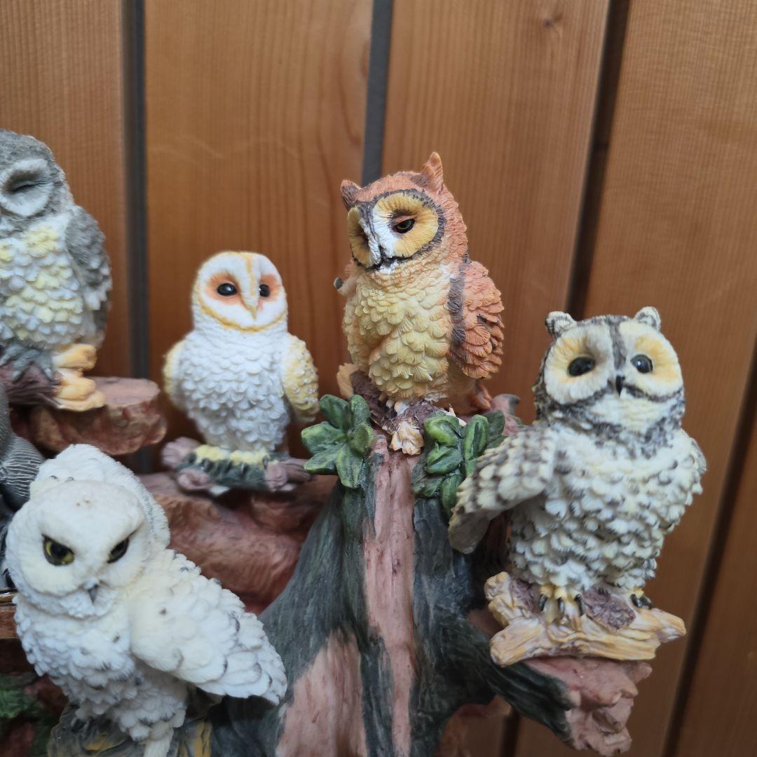 11羽　フクロウの置物 インテリア装飾品