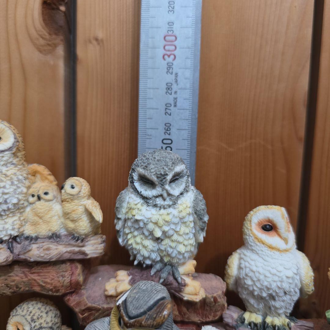 11羽　フクロウの置物 インテリア装飾品