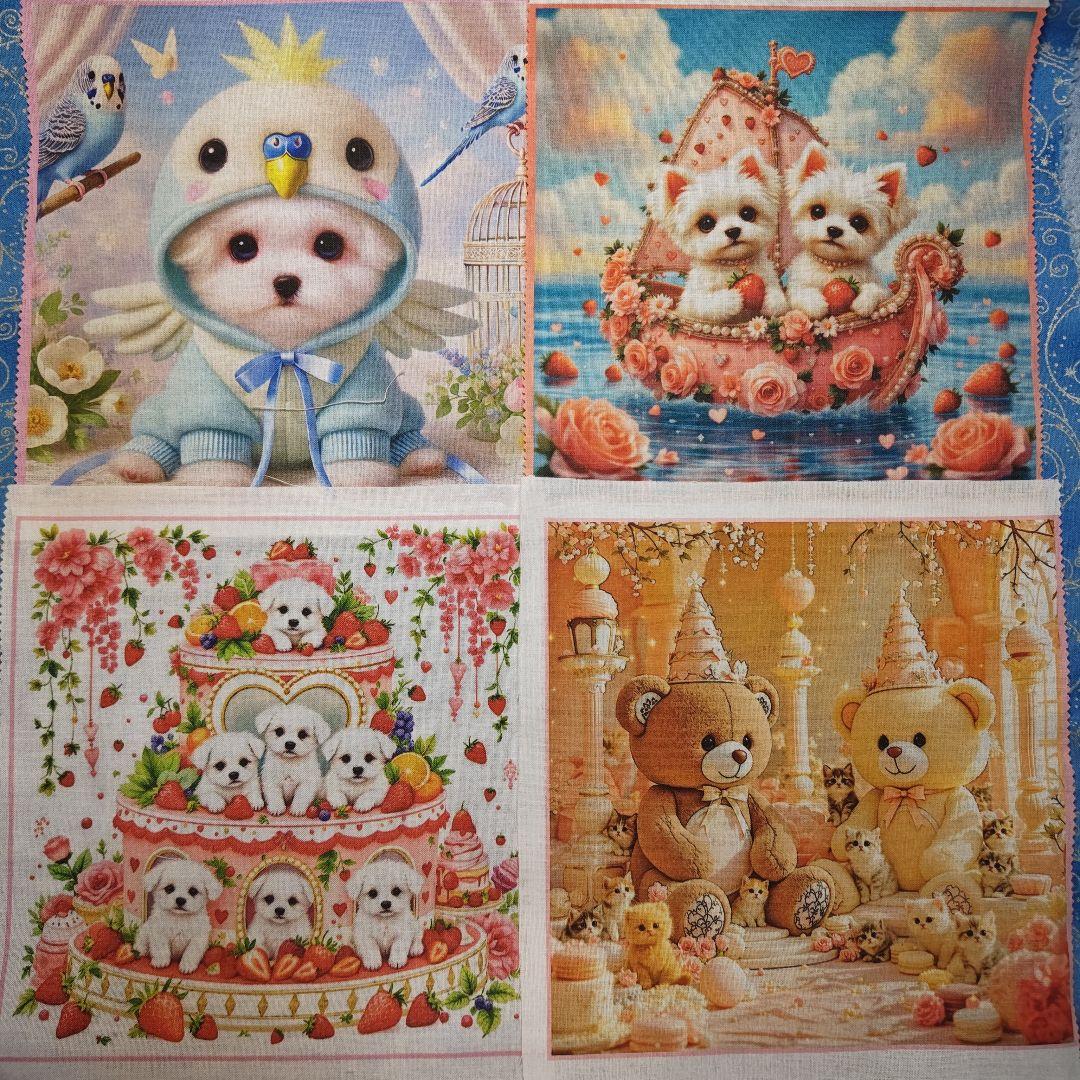 mafuyu　パネル　ワンコさん＆ネコちゃん柄　30枚