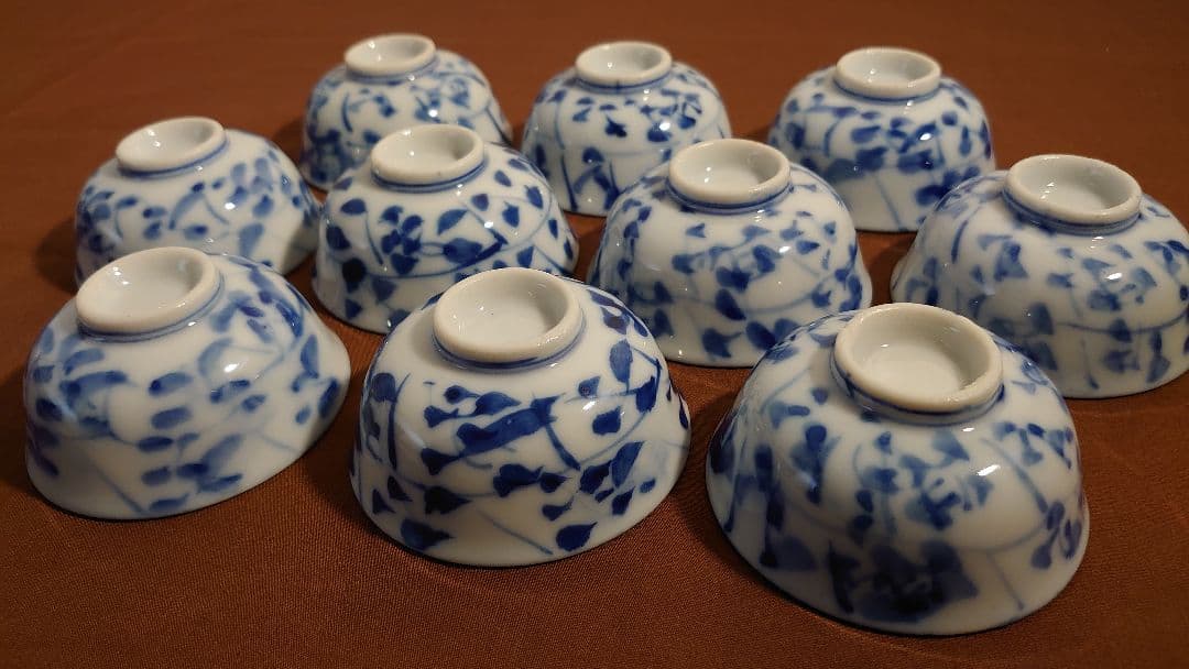 古伊万里　伊万里　染付　なずな　なずな文　煎茶碗　蔵出し　10客