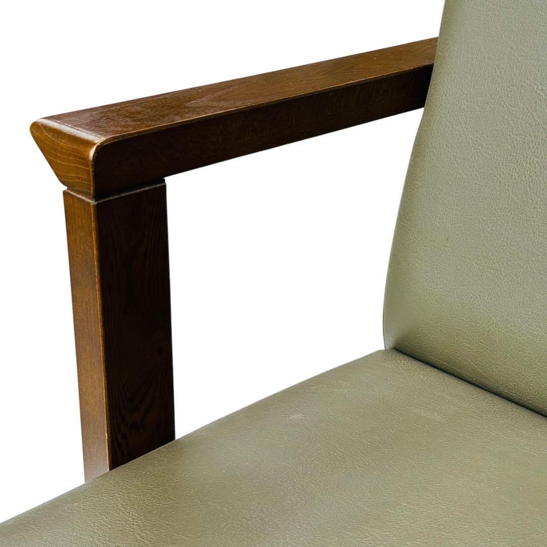 HIDA 飛騨産業 肘付き 椅子 アームチェア 1人掛けソファ 昭和レトロ 2