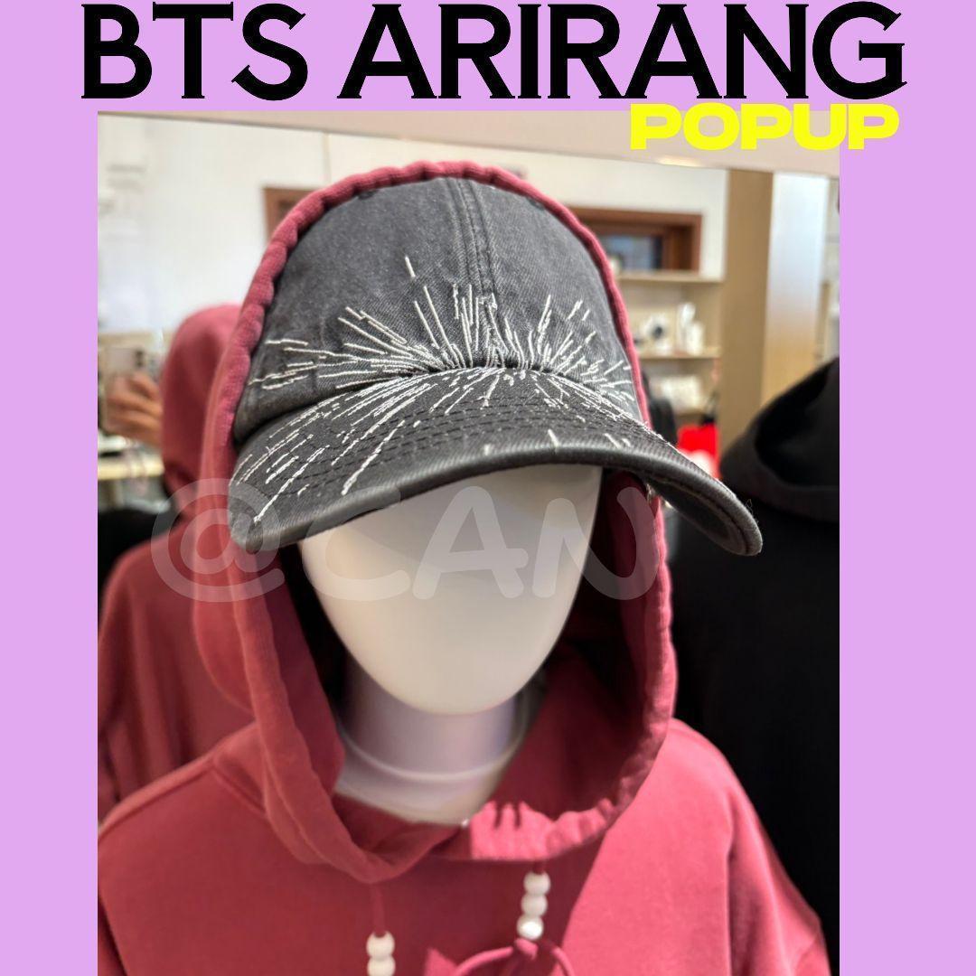 BTS バンタン　アリラン　POPUP BALL CAP 帽子　黒　B588