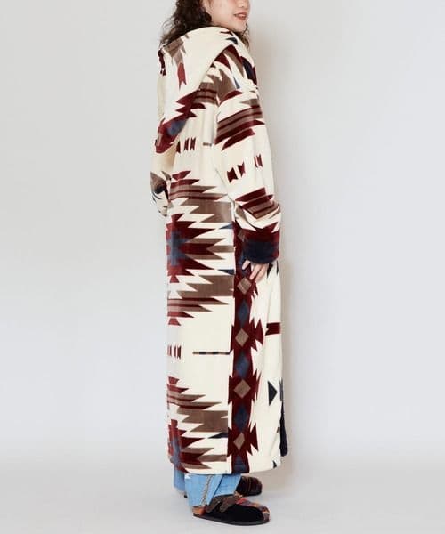 チャイハネ　NOMADY ノマディ着るブランケット ロングガウン　ベージュ