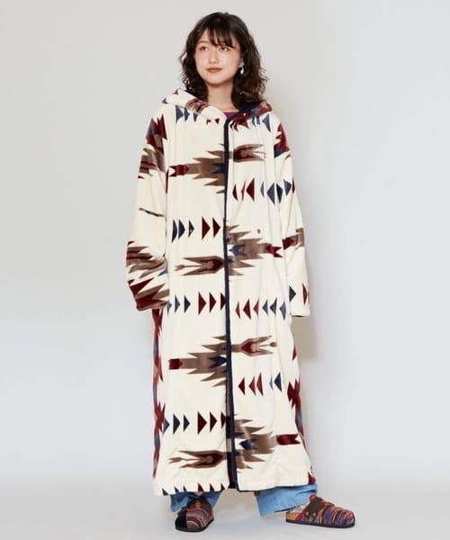 チャイハネ　NOMADY ノマディ着るブランケット ロングガウン　ベージュ