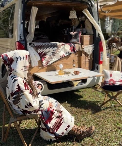 チャイハネ　NOMADY ノマディ着るブランケット ロングガウン　ベージュ