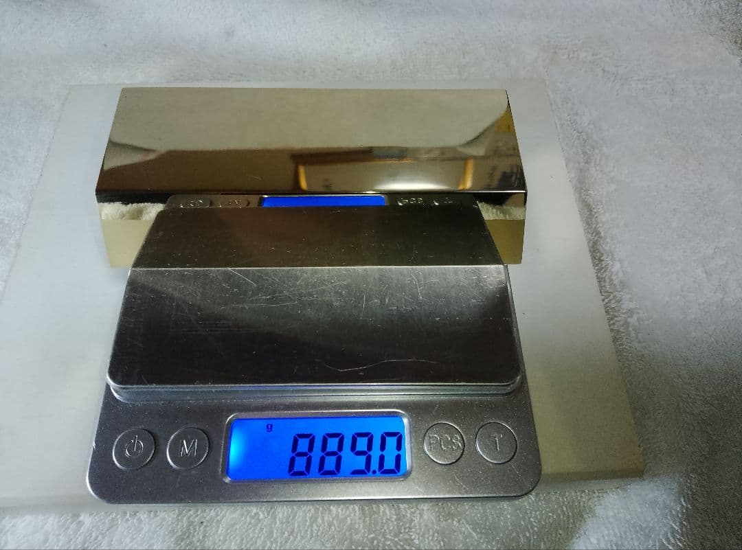 真鍮製台形型インゴット　６面ミラー仕上げ