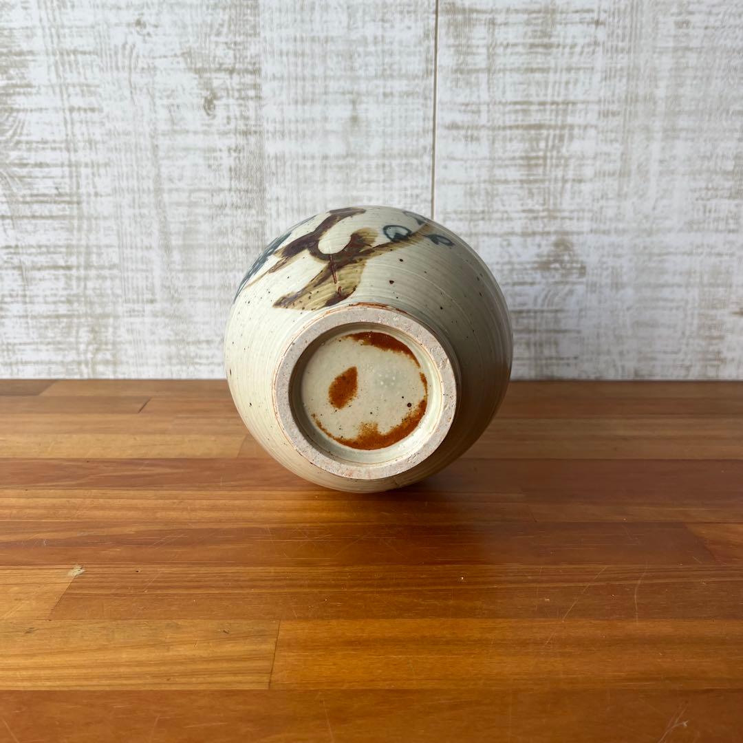 【アンティーク】陶器 瀬戸物 花瓶 花入 フラワーベース 花器 一輪挿し 古道具