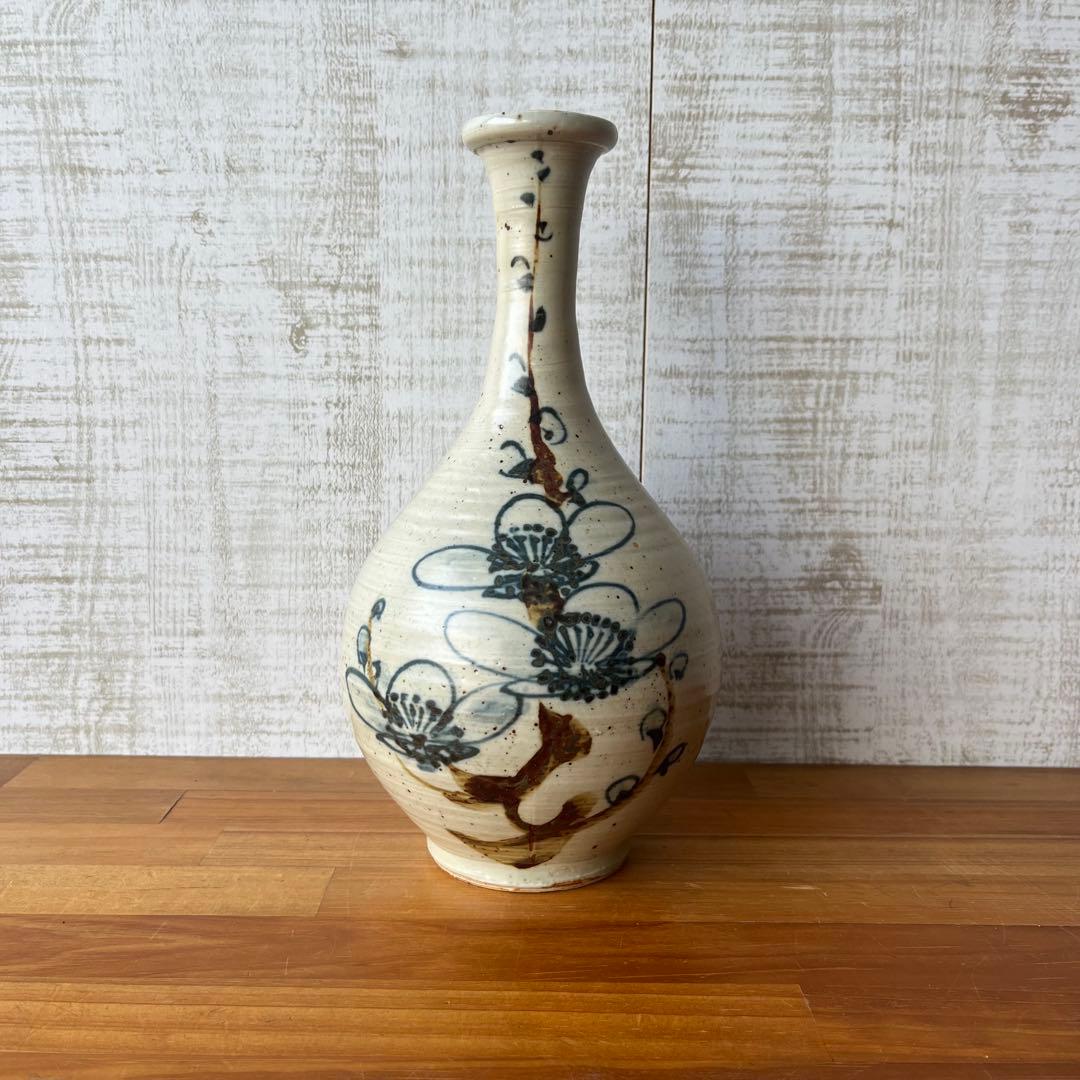 【アンティーク】陶器 瀬戸物 花瓶 花入 フラワーベース 花器 一輪挿し 古道具