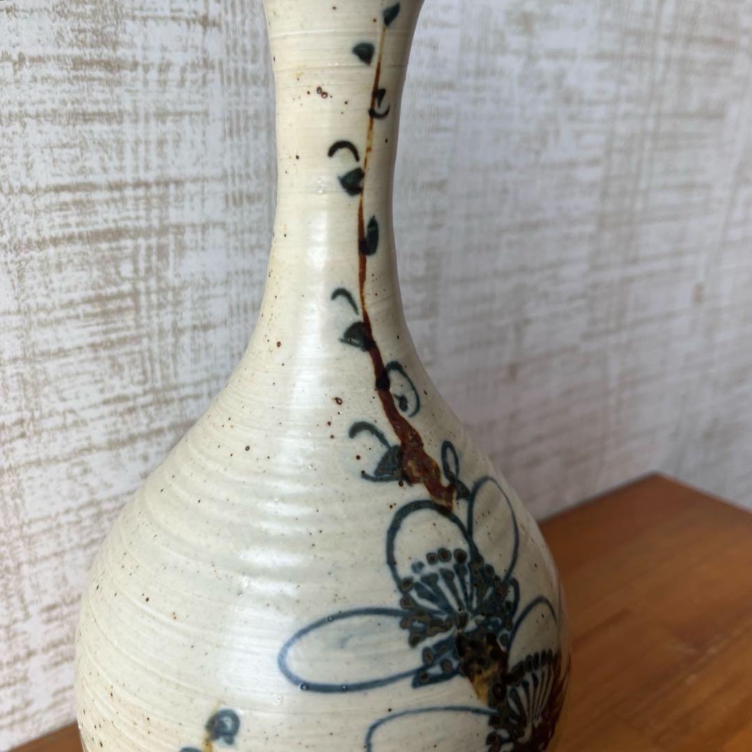 【アンティーク】陶器 瀬戸物 花瓶 花入 フラワーベース 花器 一輪挿し 古道具