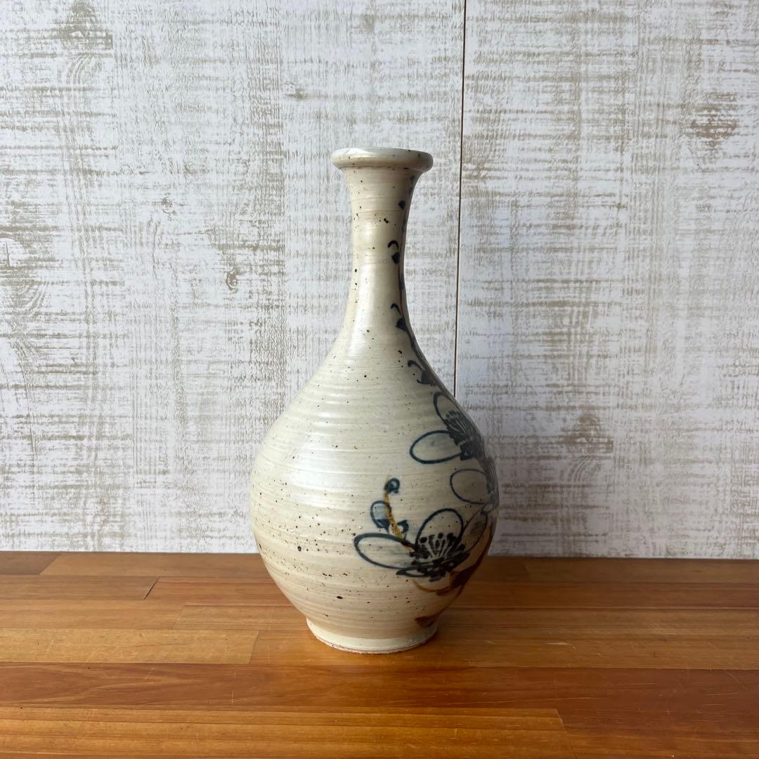 【アンティーク】陶器 瀬戸物 花瓶 花入 フラワーベース 花器 一輪挿し 古道具