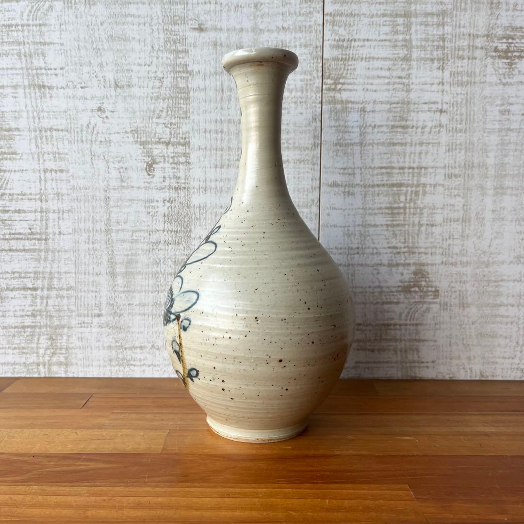 【アンティーク】陶器 瀬戸物 花瓶 花入 フラワーベース 花器 一輪挿し 古道具