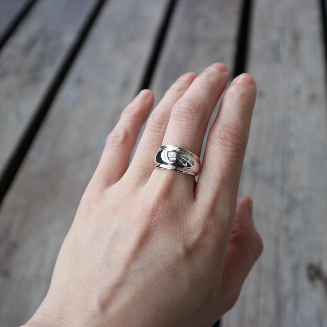 幅広シルバーリング　11.5号〜12号の方向け／Silver925